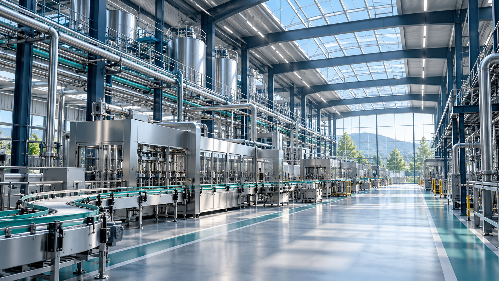 Industrial factory floor and machinery